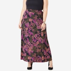 Jessica London M/L Maxi Skirt Stretch Floral NEW!